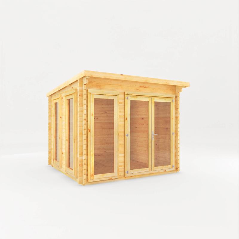 Mercia Studio Pent Log Cabin - 3m x 3m (28mm-44mm)