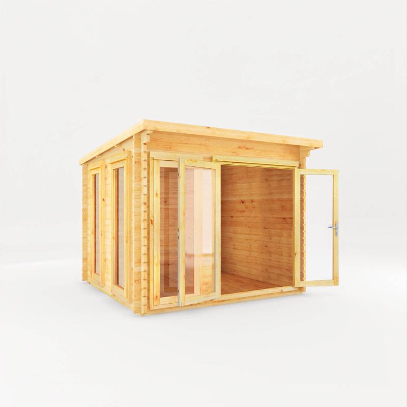 Mercia Studio Pent Log Cabin - 3m x 3m (28mm-44mm)