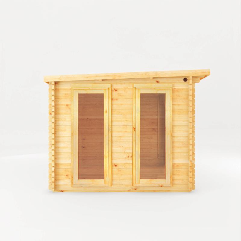 Mercia Studio Pent Log Cabin With Side Shed - 4.1m x 3m (28mm-44mm)