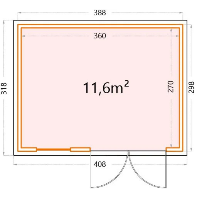 Telluria Eleganto 3930 Plus Metal Garden Room 13x10 ft