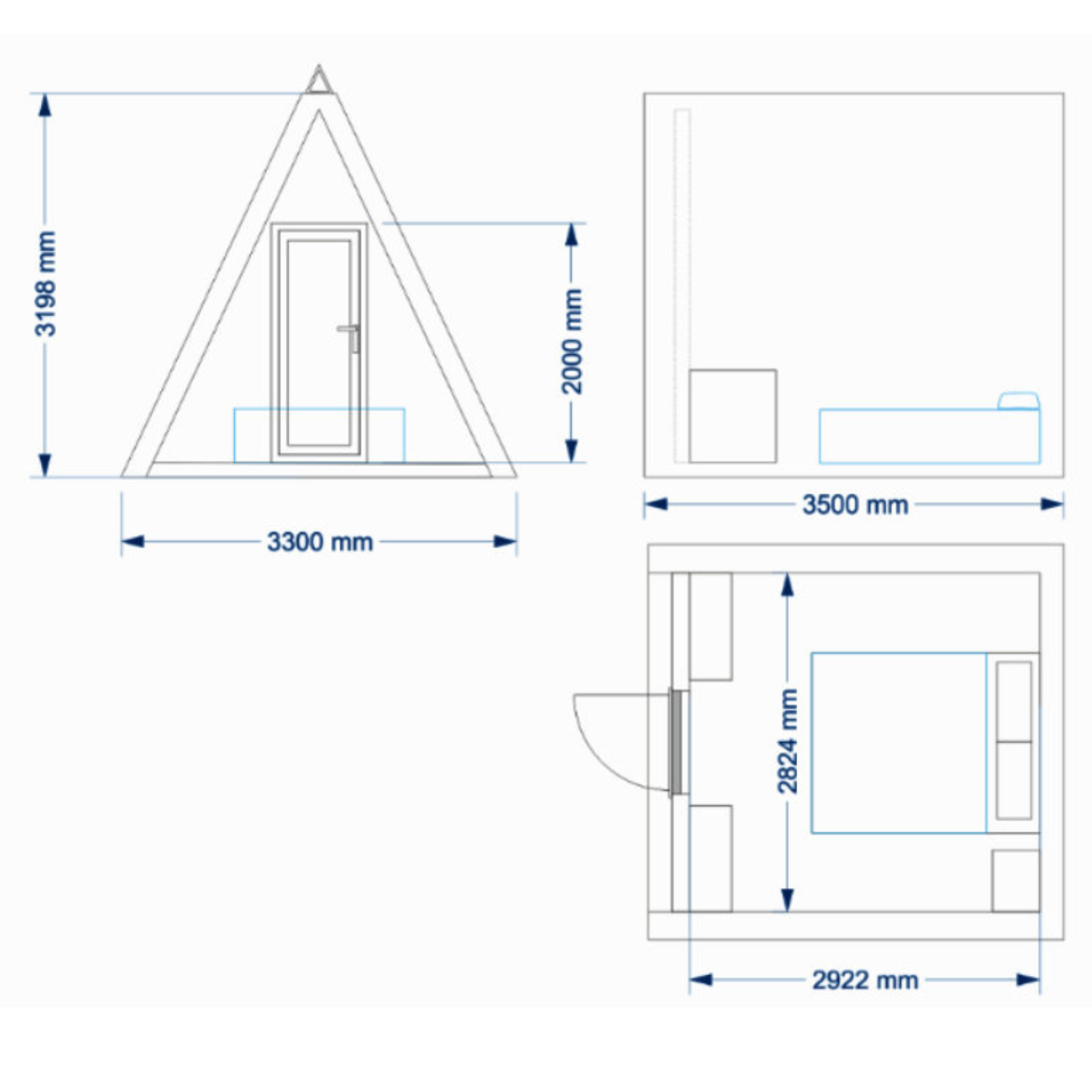 The Timber Tent Glamping Pod - 3.3m x 3.5m