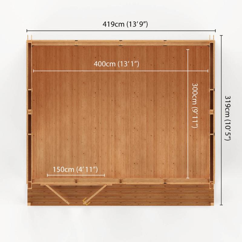 Sherwood Thoresby Insulated Garden Room - 4m x 3m (72mm)