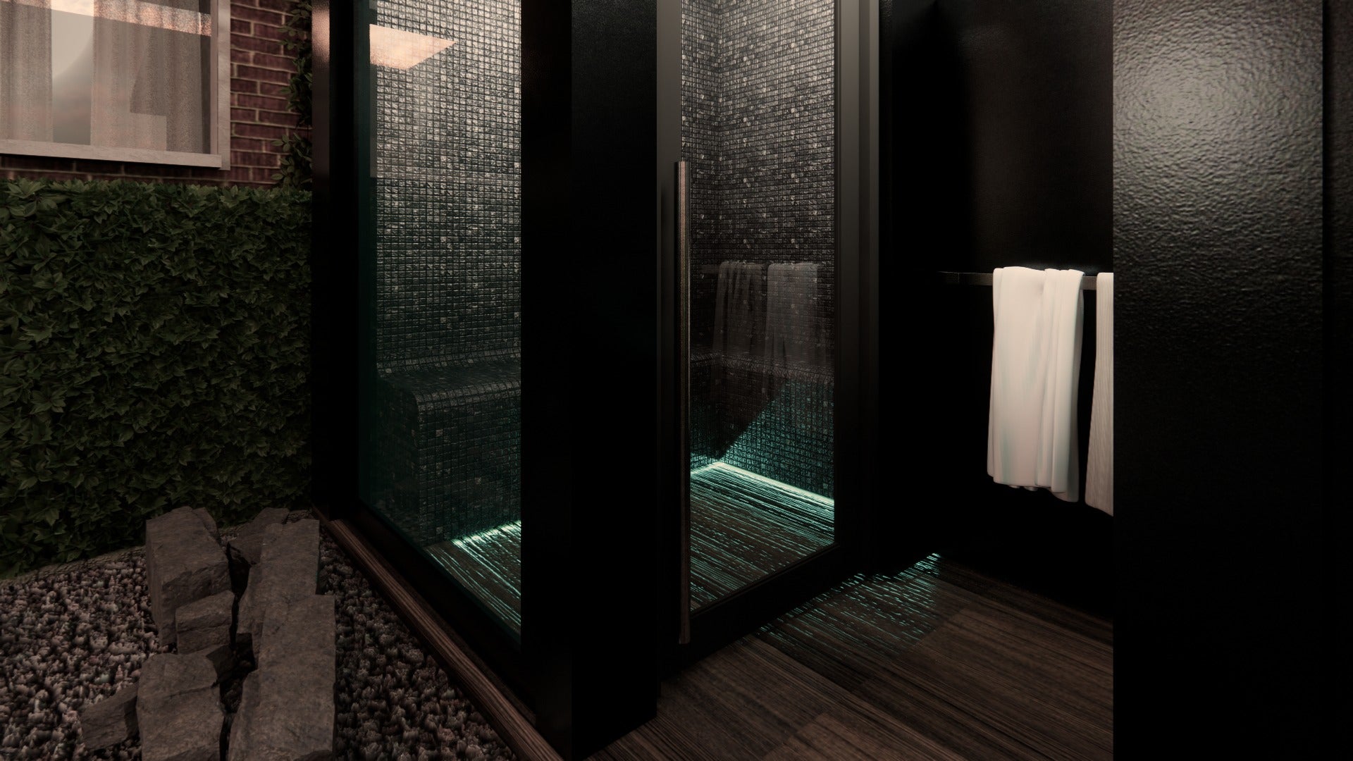 Close up on the steam room side of the one spa duo