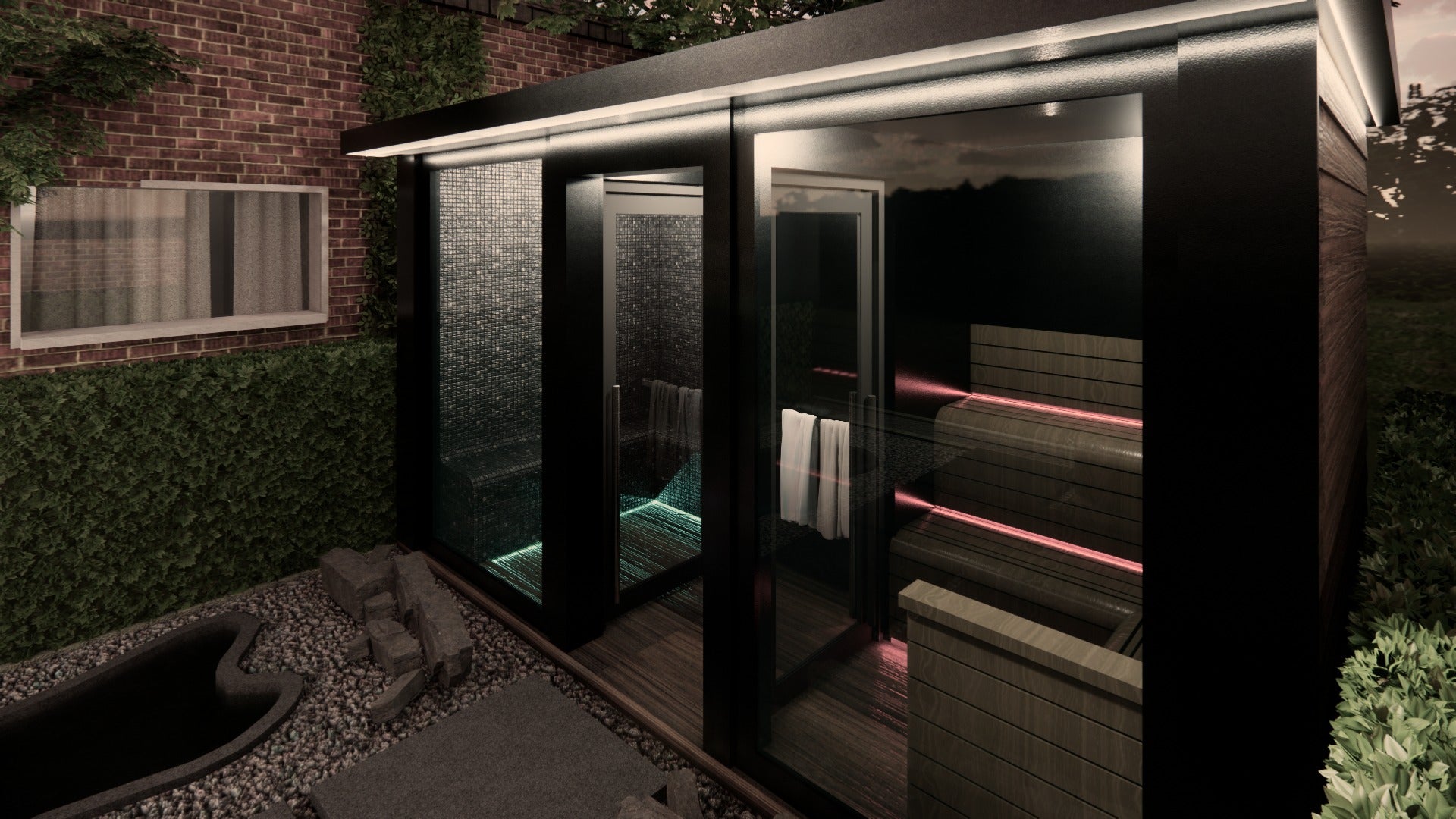 Close up on the one spa duo with LED lights