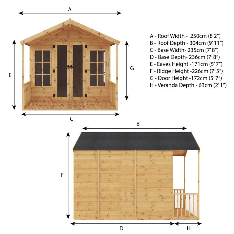 Mercia Premium Wessex Summerhouse - 10ft x 8ft