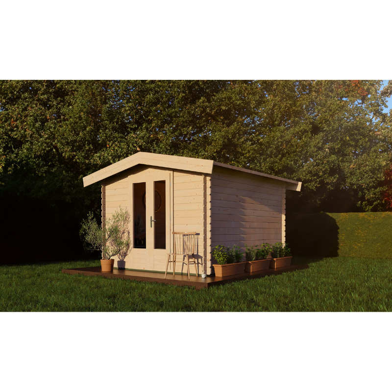 Woodpro Apex Roof Log Cabin - 3 x 3