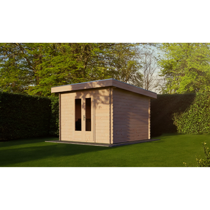 Woodpro Pent Roof Log Cabin - 3 x 3