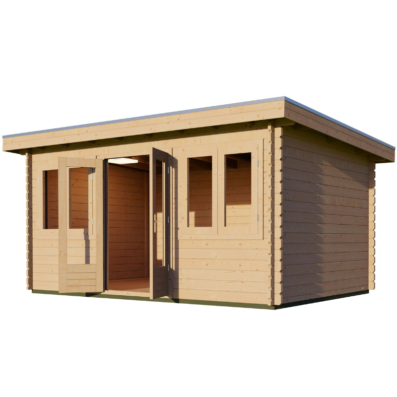 Woodpro Pent Roof Log Cabin - 4.5 x 3