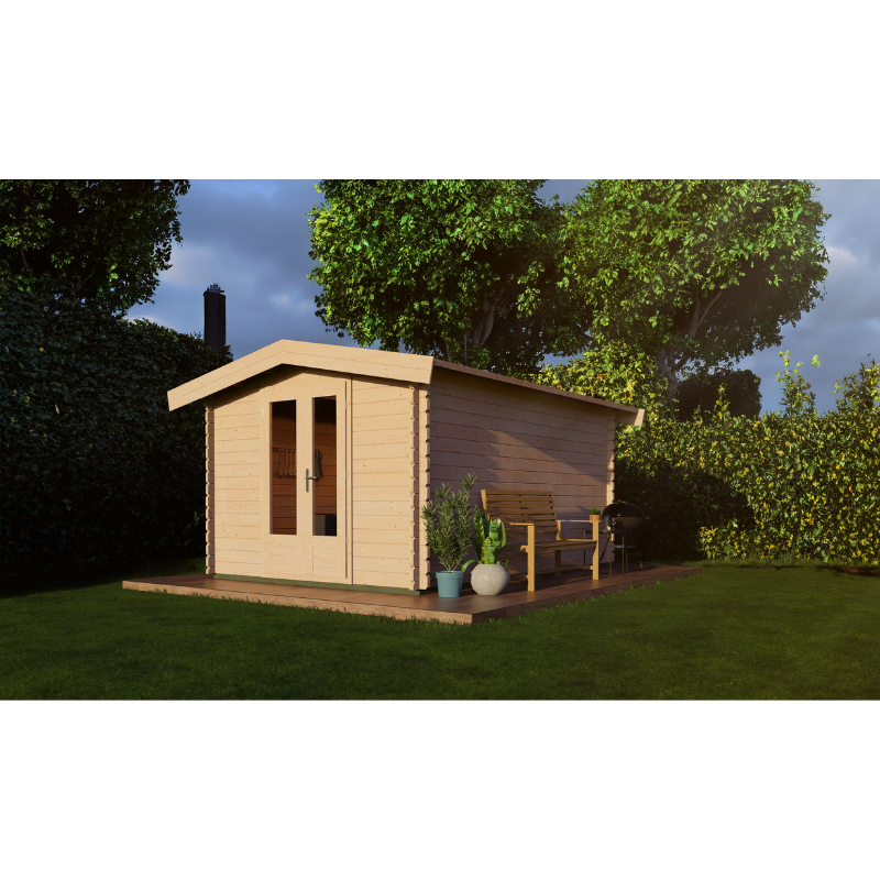 Woodpro Apex Roof Log Cabin - 3 x 4