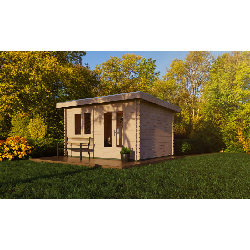 Woodpro Pent Roof Log Cabin - 4 x 3