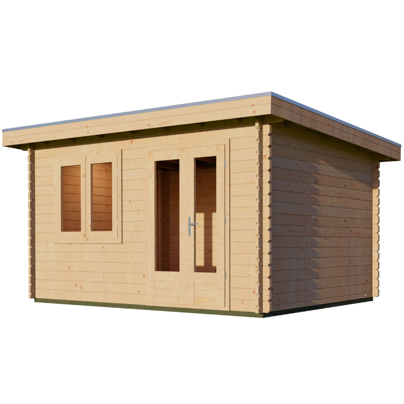 Woodpro Pent Roof Log Cabin - 4 x 3