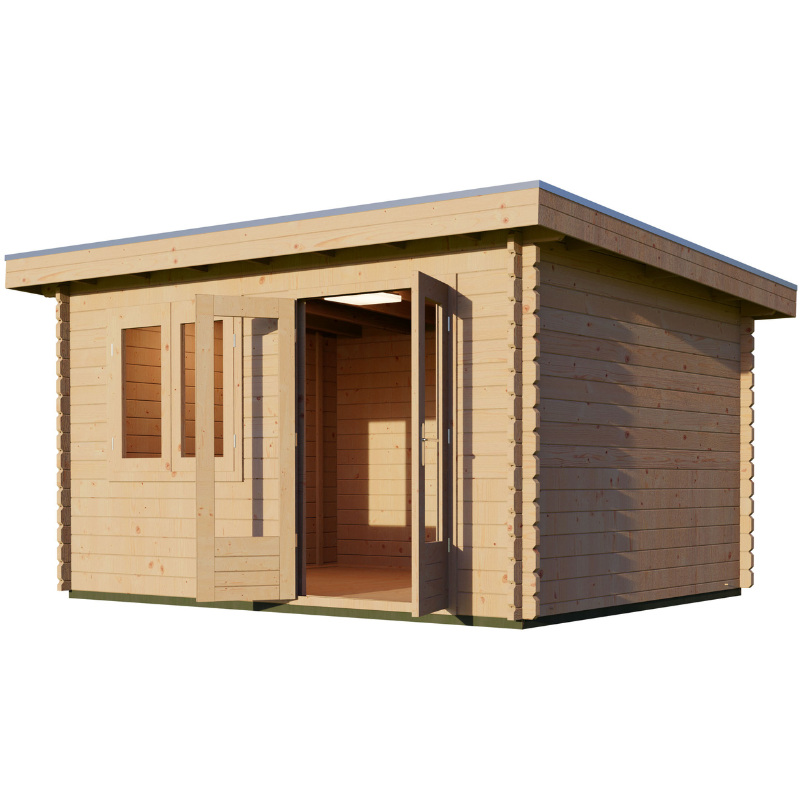 Woodpro Pent Roof Log Cabin - 4 x 3