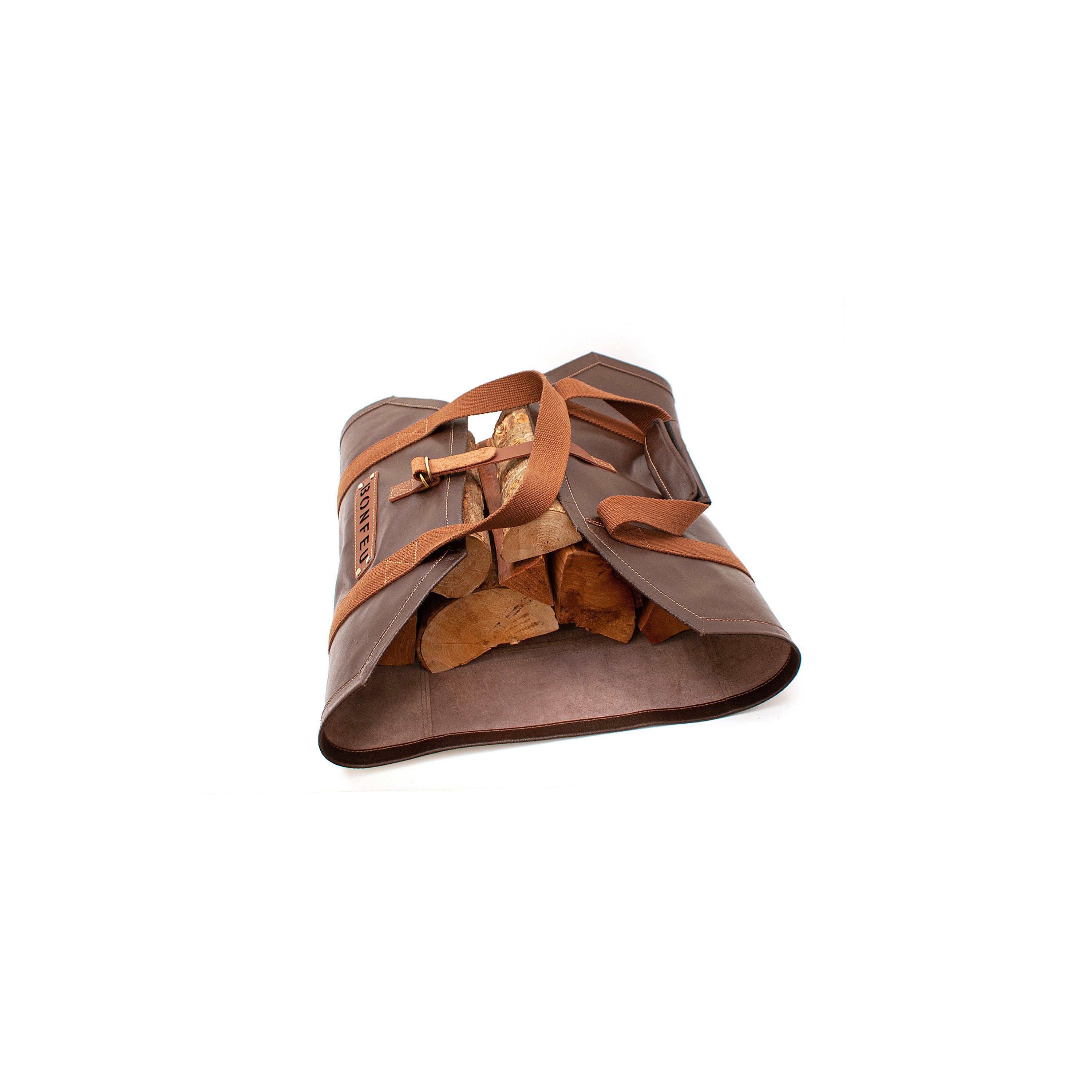 BonFeu Brown Leather Log Bag