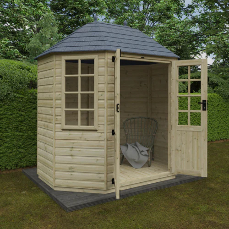 Woodlands The Octagonal Half Pane Summerhouse - 8ft x 6ft