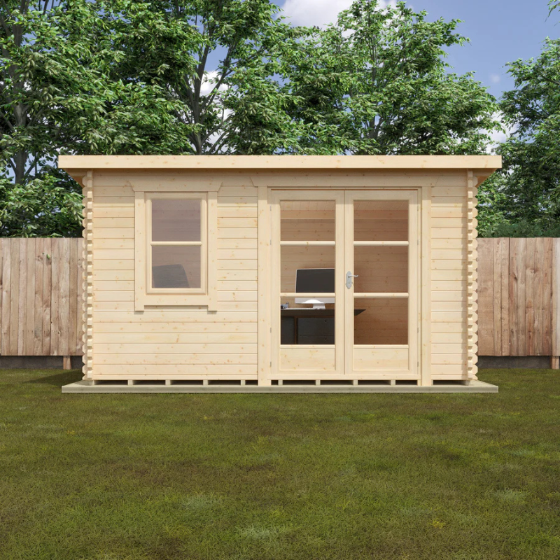 Woodlands The Belton Pent Log Cabin - 12ft x 12ft (44mm)