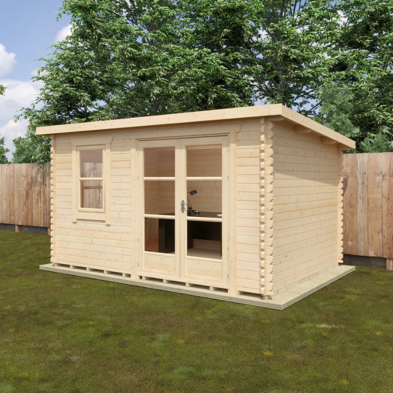 Woodlands The Belton Pent Log Cabin - 12ft x 12ft (44mm)