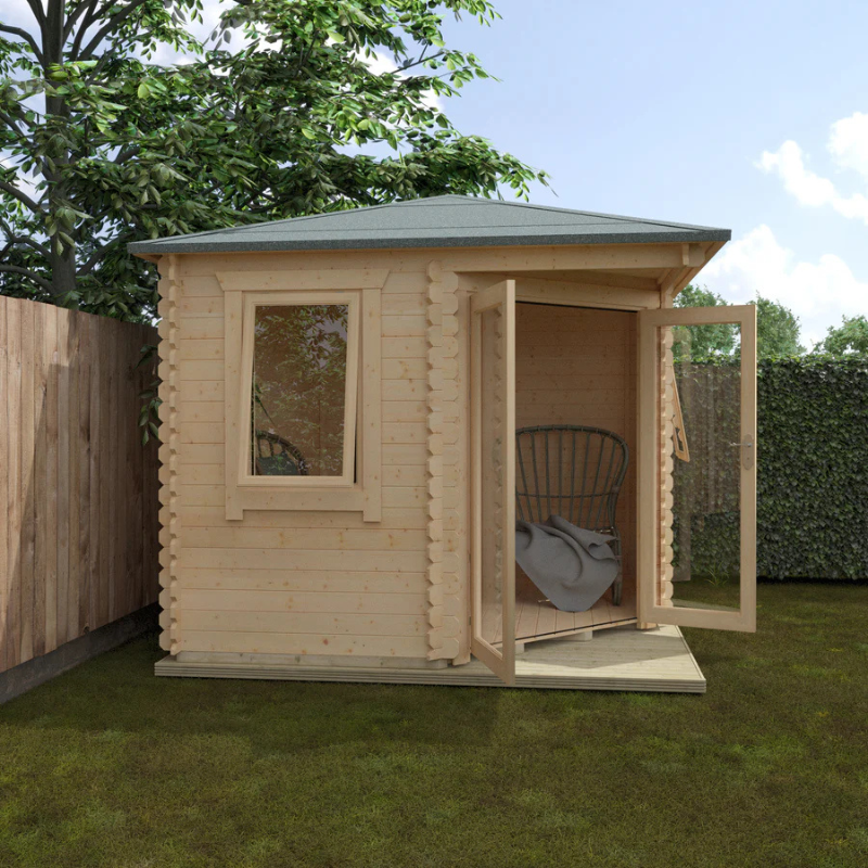 Woodlands The Bradwell Hip Corner Log Cabin - 28mm - 10 x 10