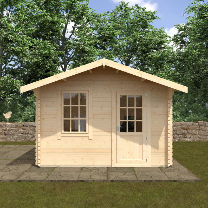 Woodlands The Carrington Apex Log Cabin - 10ft x 8ft (28/44mm)