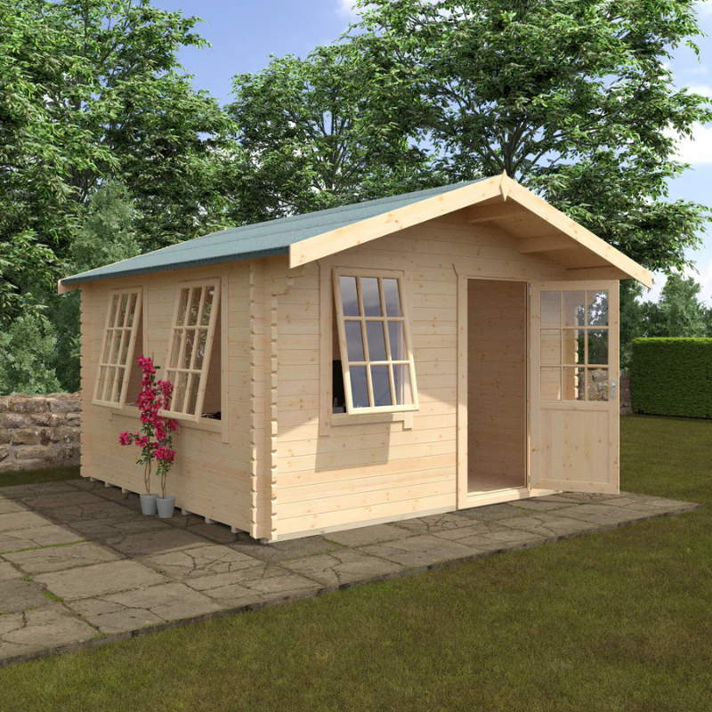 Woodlands The Carrington Apex Log Cabin - 10ft x 8ft (28/44mm)