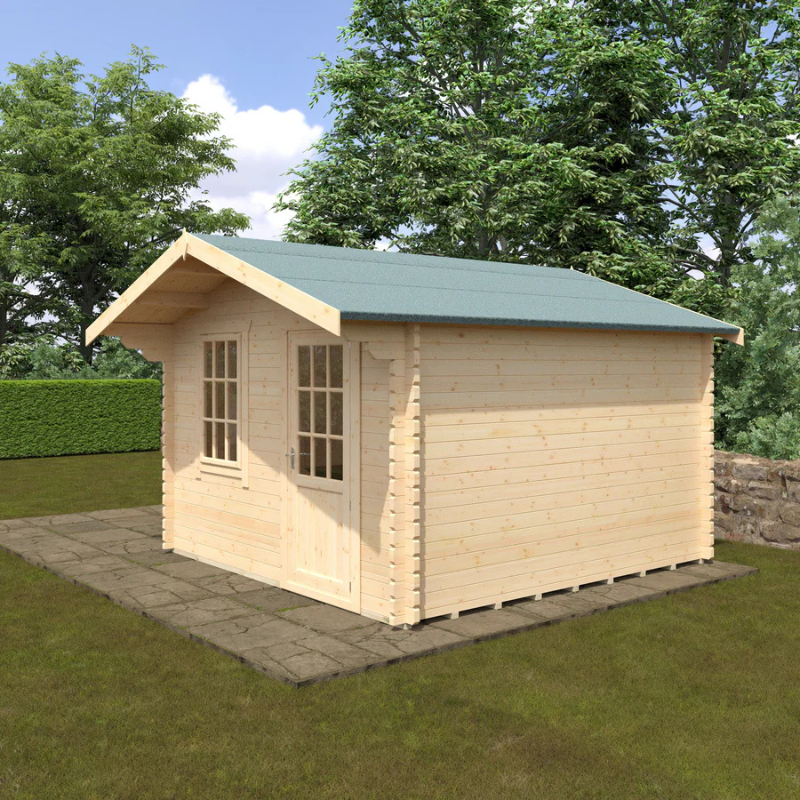 Woodlands The Carrington Apex Log Cabin - 10ft x 8ft (28/44mm)