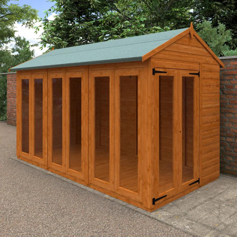 Woodlands Flex Apex Full Pane Summerhouse - 12ft x 6ft