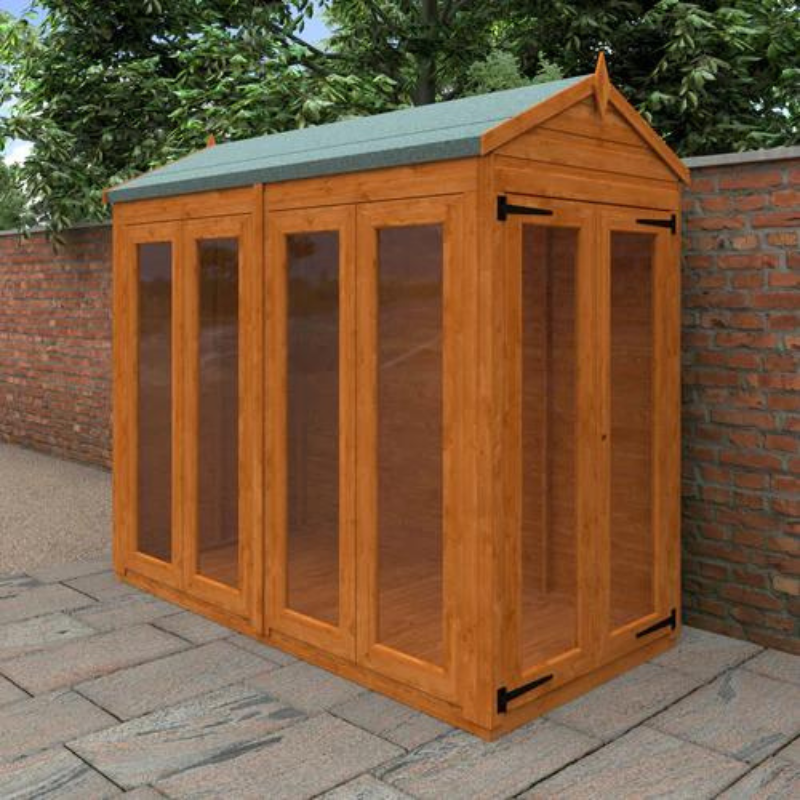 Woodlands Flex Apex Full Pane Summerhouse - 8ft x 4ft