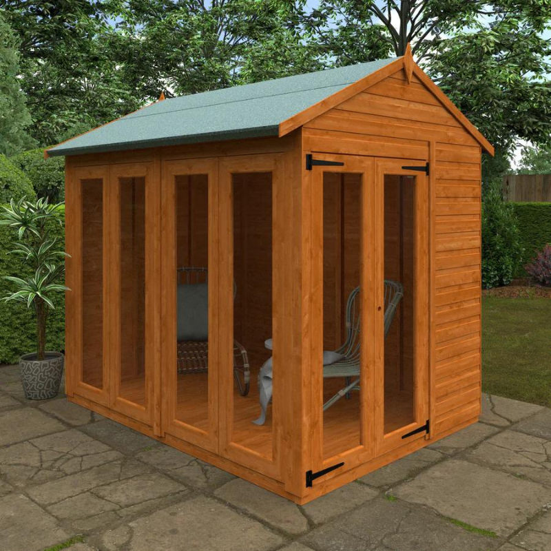 Woodlands Flex Apex Full Pane Summerhouse - 8ft x 6ft