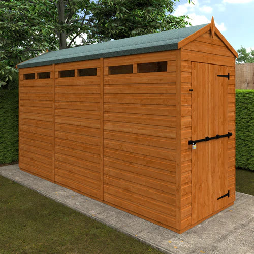 Woodlands Flex Apex Security Garden Shed - 12ft x 4ft