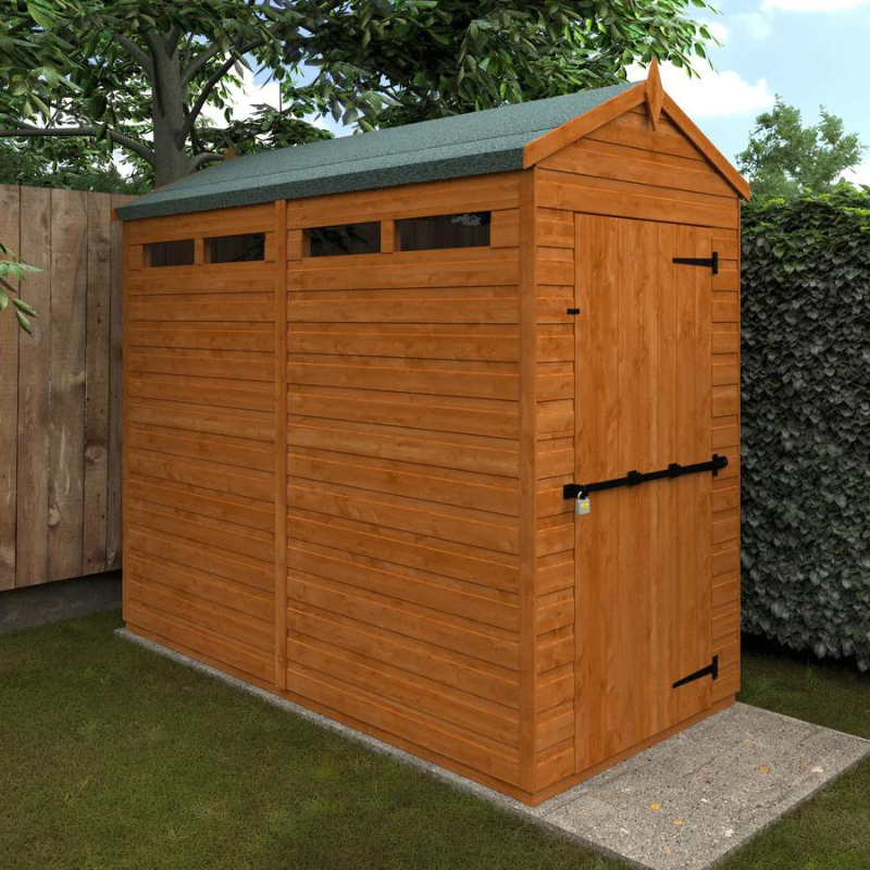 Woodlands Flex Apex Security Garden Shed - 8ft x 4ft