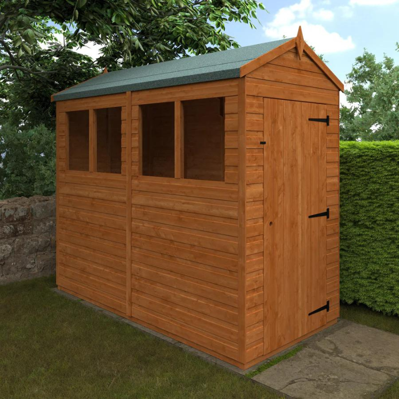 Woodlands Flex Apex Garden Shed With Windows - 8ft x 4ft