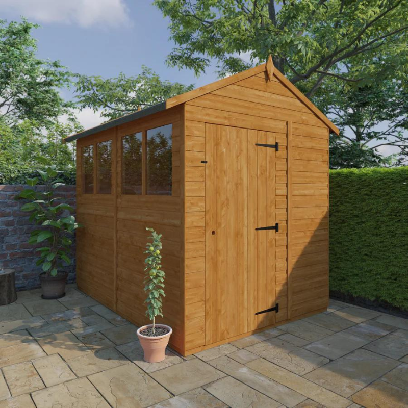 Woodlands Flex Apex Garden Shed With Windows - 8ft x 6ft