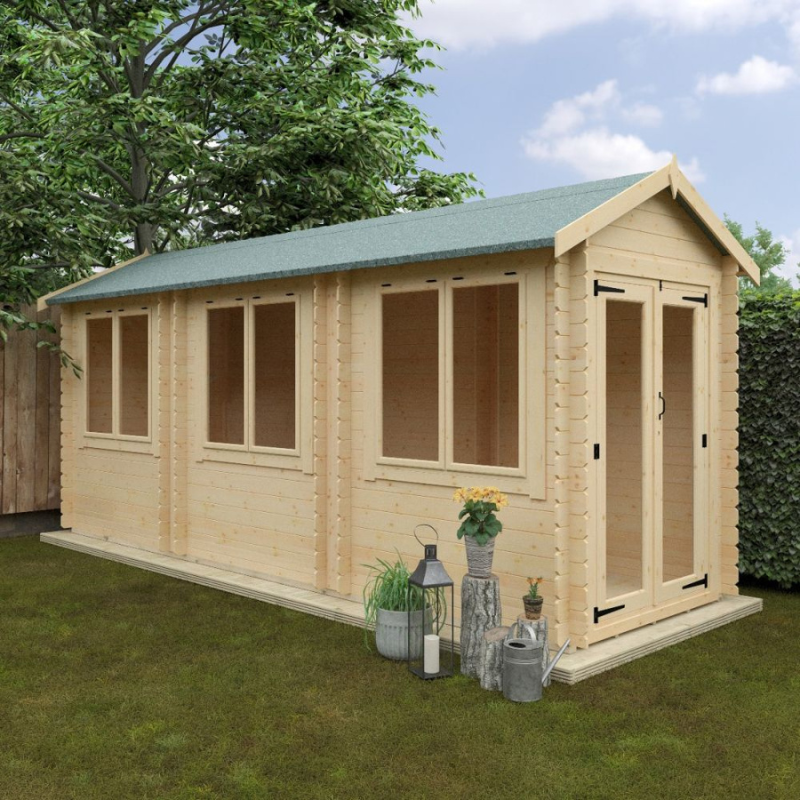 Woodlands Flex Oriana Modular Log Cabin - 18ft x 6ft (19mm)