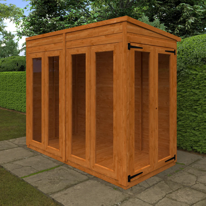 Woodlands Flex Pent Full Pane Summerhouse - 8ft x 4ft