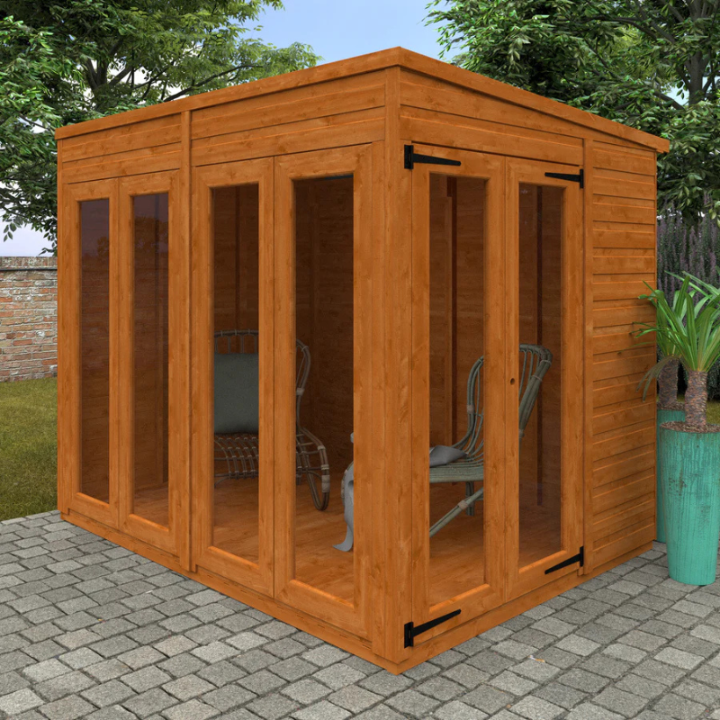 Woodlands Flex Pent Full Pane Summerhouse - 8ft x 6ft