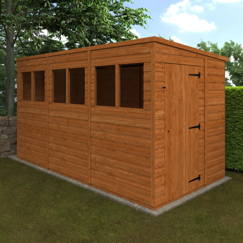 Woodlands Flex Pent Garden Shed With Windows - 12ft x 6ft