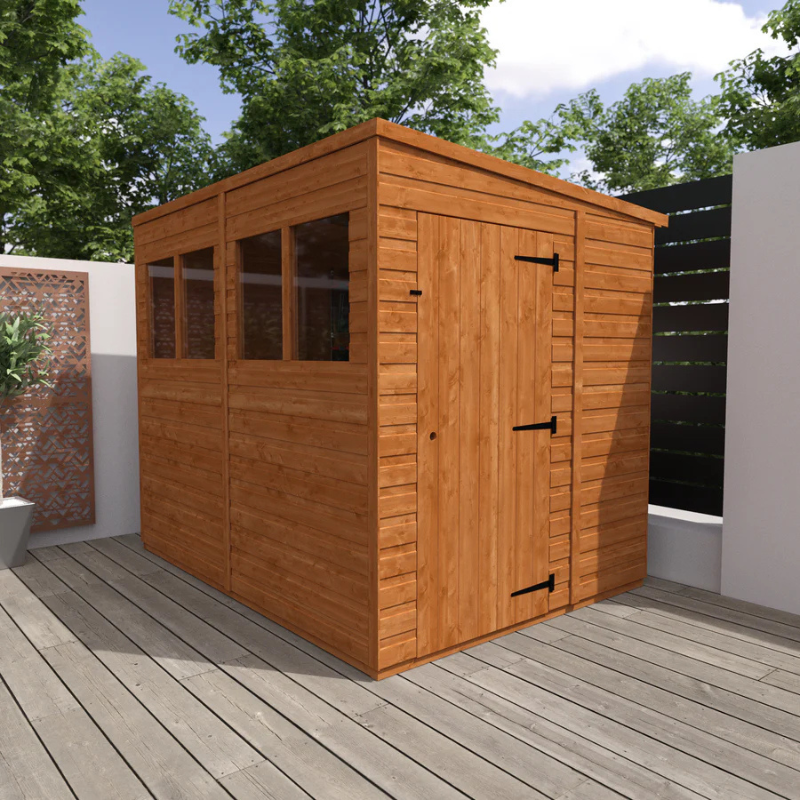 Woodlands Flex Pent Garden Shed With Windows - 8ft x 6ft