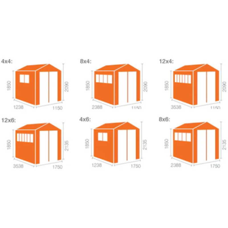Woodlands Flex Double Door Apex Garden Shed With Windows - 8ft x 6ft