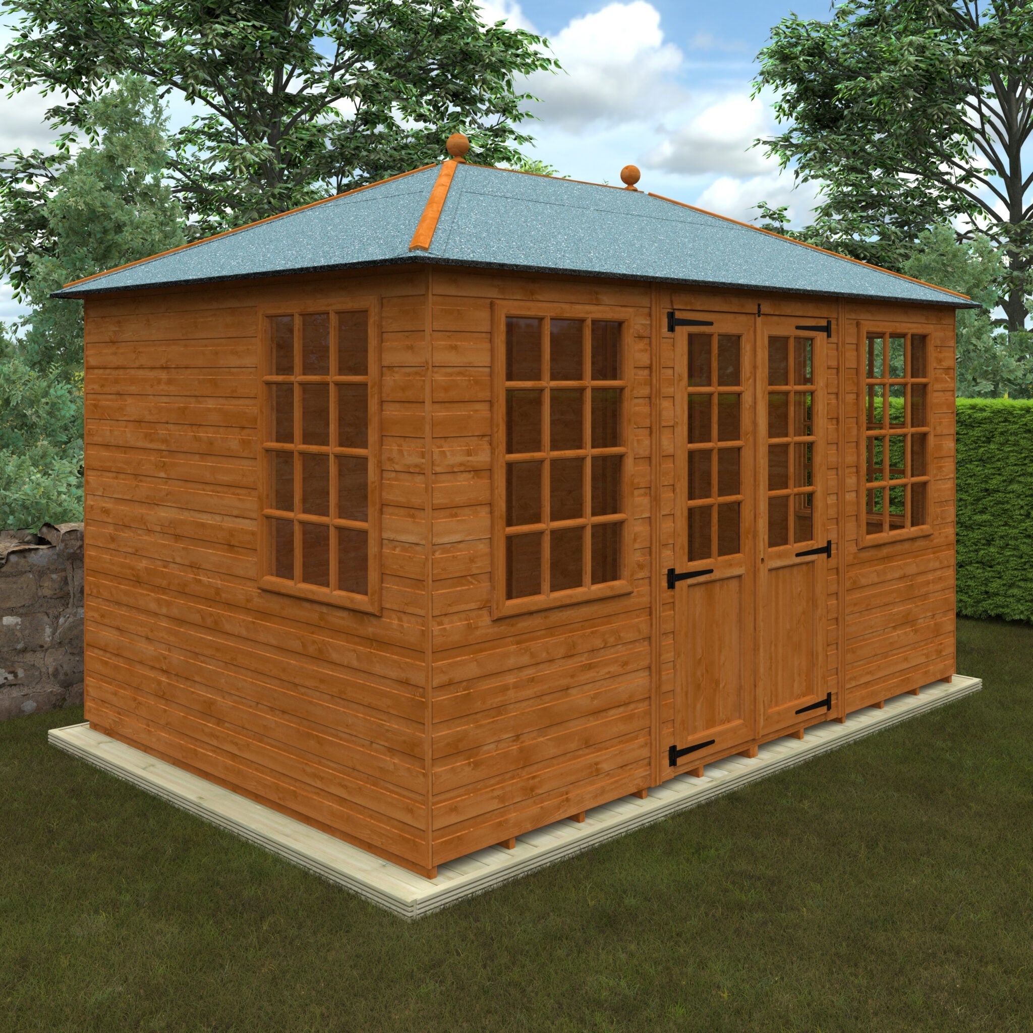 Woodlands Georgian Pyramid Hip Summerhouse - 12ft x 8ft