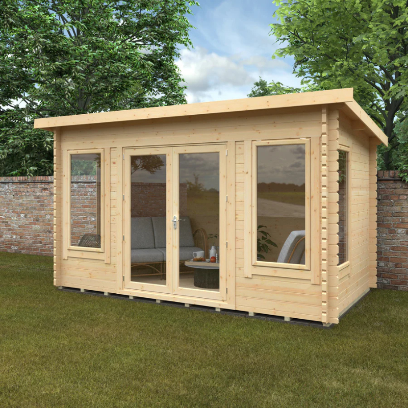 Woodlands The Hatfield Pent Log Cabin - 44mm - 14 x 8w