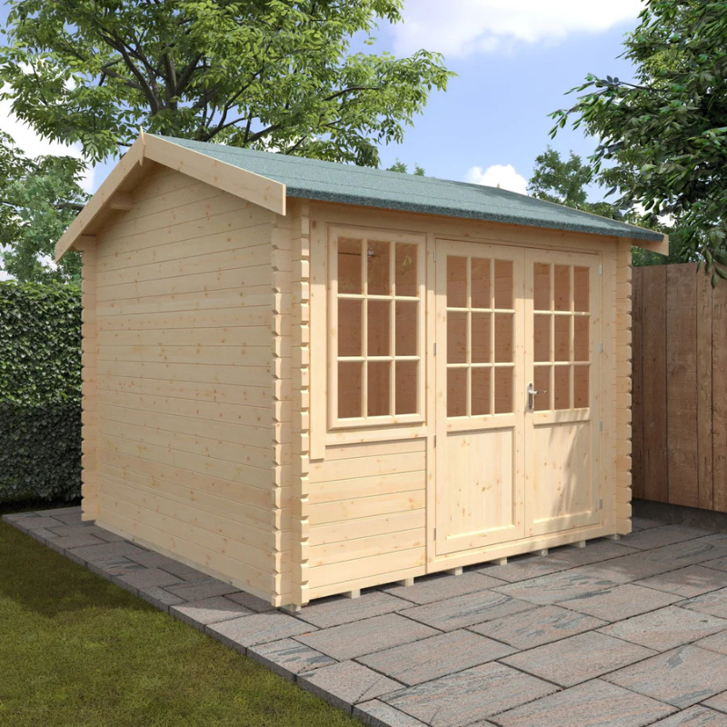 Woodlands The Henley Apex Log Cabin - 10ft x 10ft (28/44mm)