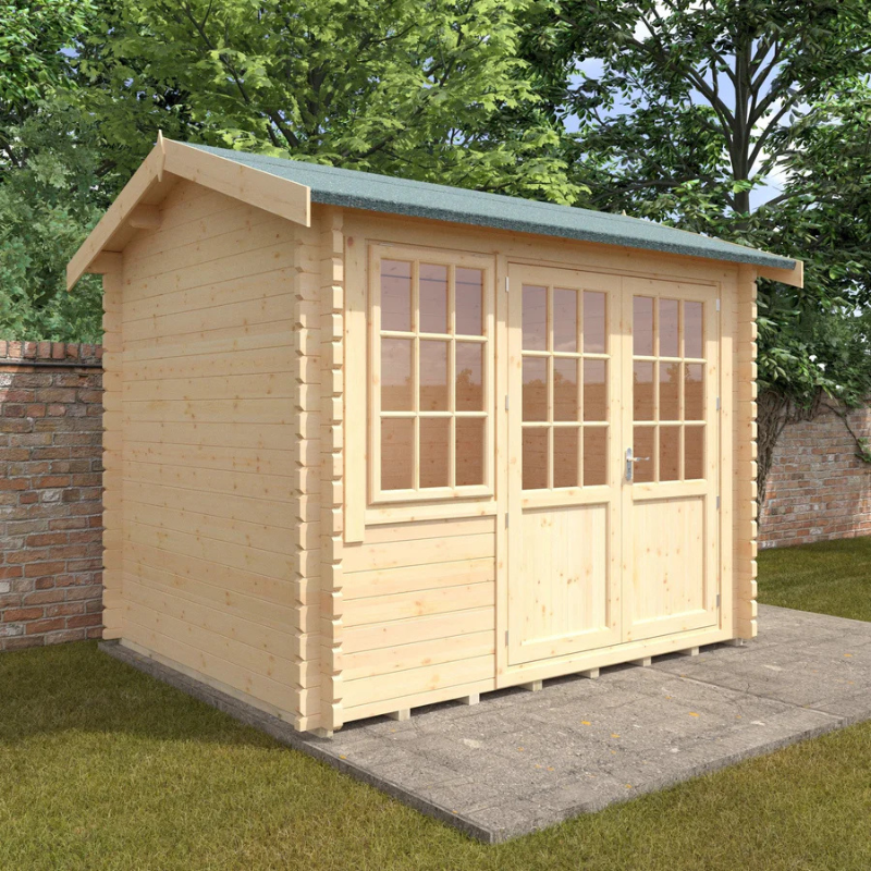 Woodlands The Henley Apex Log Cabin - 10ft x 8ft (28/44mm)