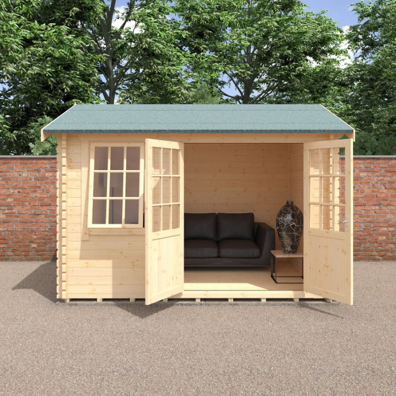 Woodlands The Henley Apex Log Cabin - 12ft x 10ft (28/44mm)