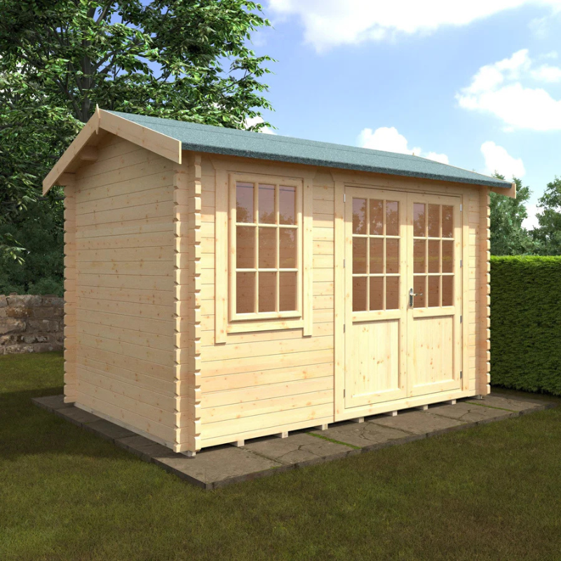 Woodlands The Henley Apex Log Cabin - 12ft x 8ft (28/44mm)