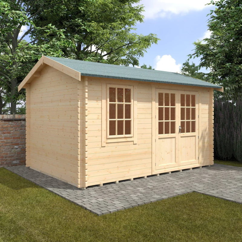 Woodlands The Henley Apex Log Cabin - 12ft x 10ft (28/44mm)