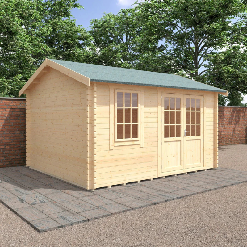 Woodlands The Henley Apex Log Cabin - 14ft x 12ft (28/44mm)