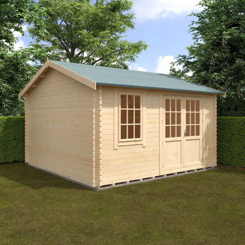 Woodlands The Henley Apex Log Cabin - 14ft x 14ft (28/44mm)