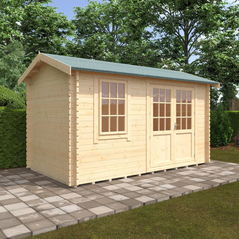 Woodlands The Henley Apex Log Cabin - 14ft x 8ft (28/44mm)