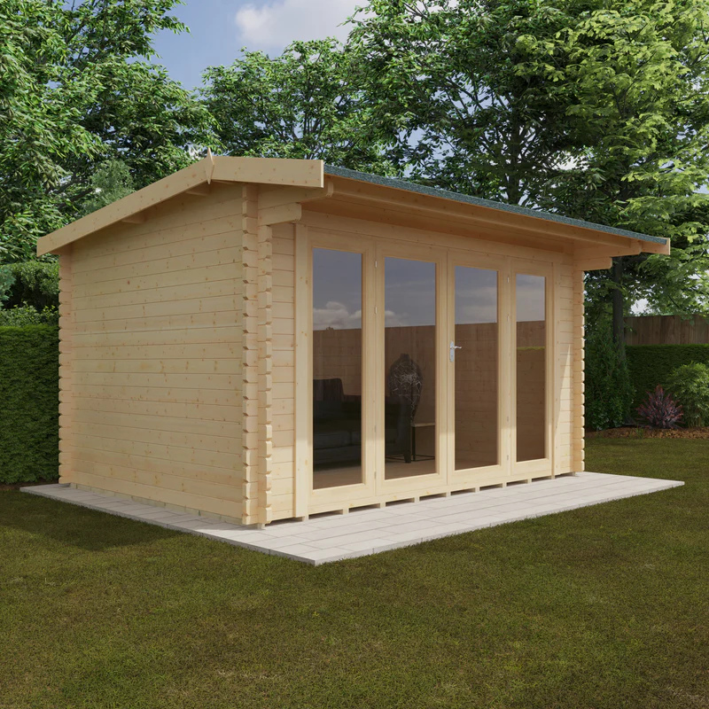 Woodlands The Highclere Apex Log Cabin - 44mm - 14 x 10