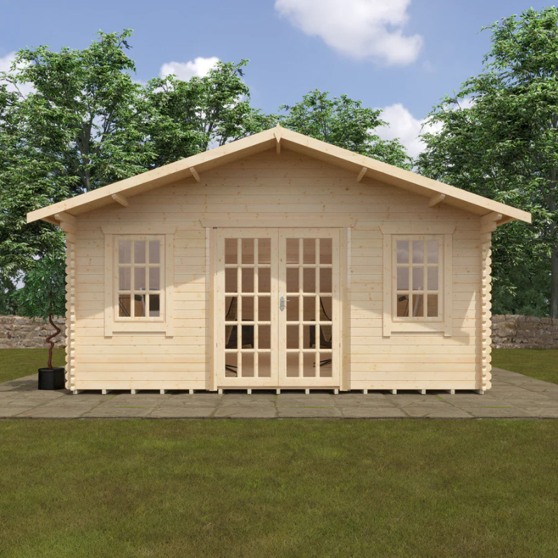 Woodlands The Kensington Apex Log Cabin - 44mm