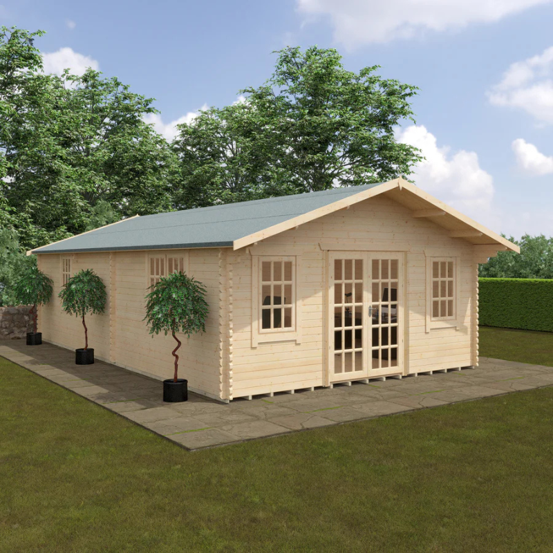 Woodlands The Kensington Apex Log Cabin - 44mm